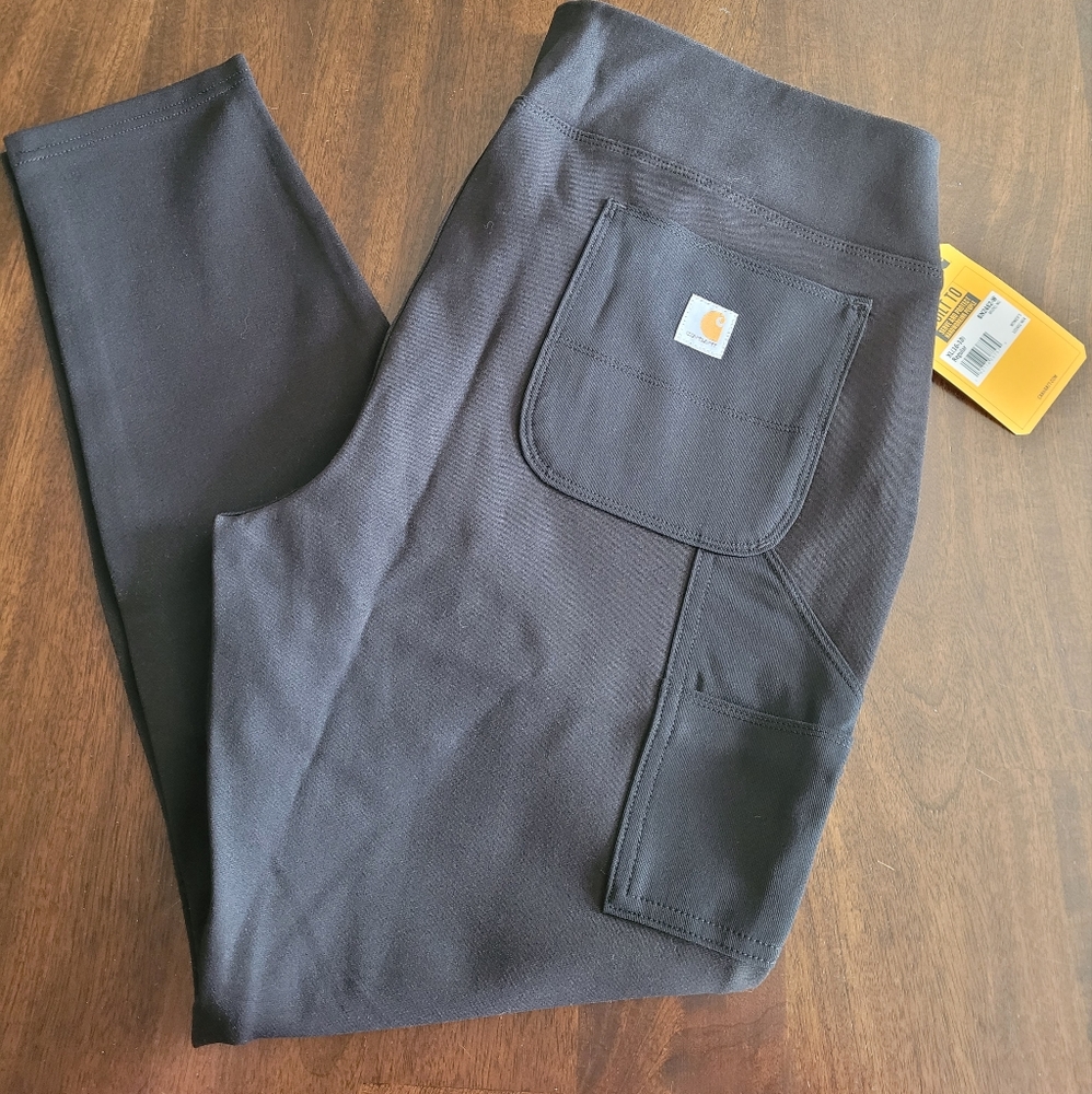 Carhartt Women's Force Fitted Midweight Utility Leggings, black, size XL (16-18)